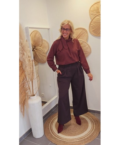 Pantalon Classique Large Chocolat - Rebecca