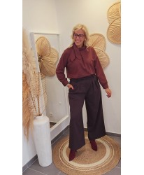 Pantalon Classique Large Chocolat - Rebecca