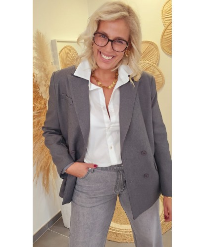 Blazer Gris Oversize - Aurore