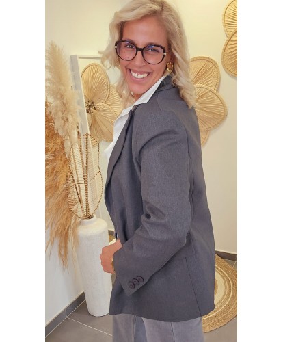 Blazer Gris Oversize - Aurore