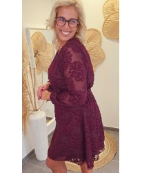 Robe Portefeuille Prune Texturée - Estelle