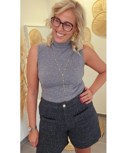 Pull Col Roulé Sans Manche - Audrey