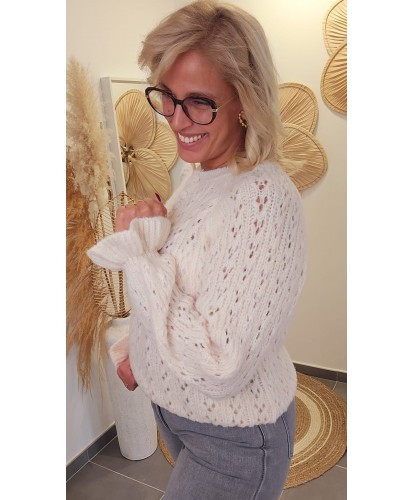 Pull Fluffy Ajouré Rose Pastel - Pénélope