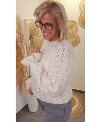Pull Fluffy Ajouré Rose Pastel - Pénélope