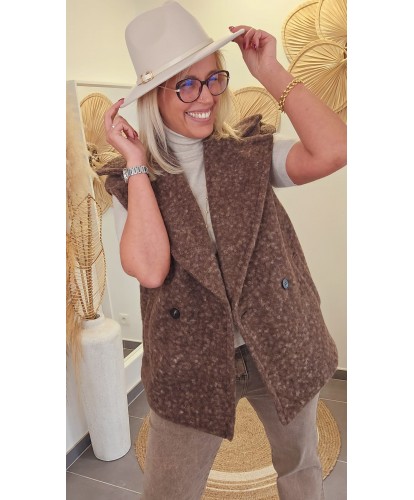 Chapeau Beige Boucle Dorée