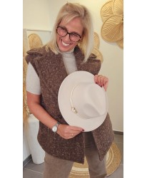 Chapeau Beige Boucle Dorée