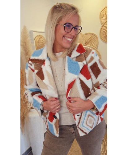 Veste Courte à Motifs...