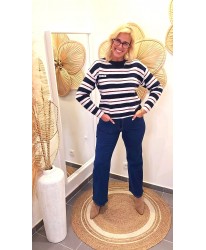 Pull Moderne Fluffy Rayé - Melina