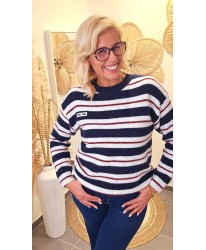 Pull Moderne Fluffy Rayé - Melina