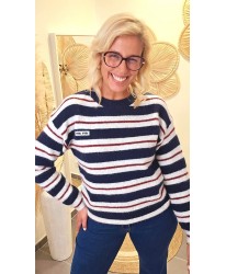 Pull Moderne Fluffy Rayé - Melina
