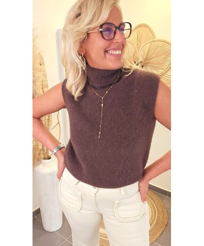 Pull Chocolat Sans Manches...
