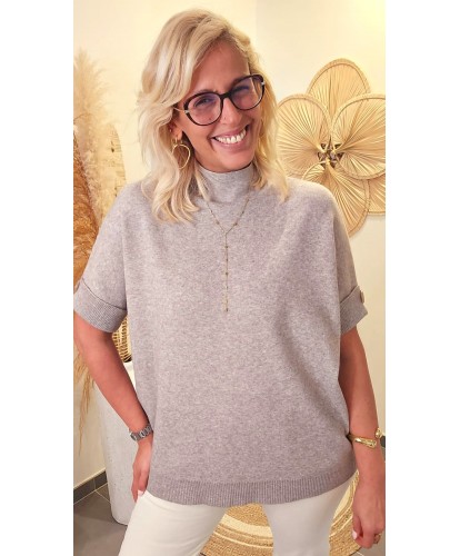 Pull Taupe Oversize Manches...