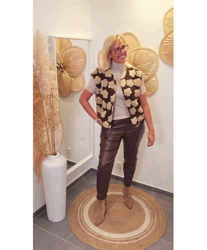 Pantalon Simili Cuir Chocolat - Victoire