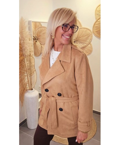 Trench Velours Camel - Madelaine