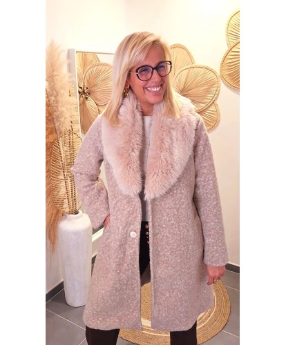 Manteau Ceinturé Chic Col...