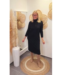 Robe Pull Col Montant Noir - Angele