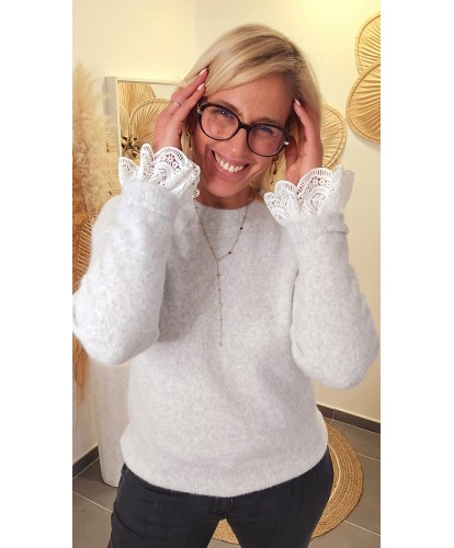 Pull Fluffy & Finitions Dentelle - Arice