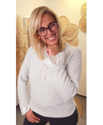 Pull Fluffy & Finitions Dentelle - Arice