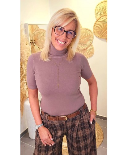 Pantalon Large à Carreaux & Chocolat - Elodie