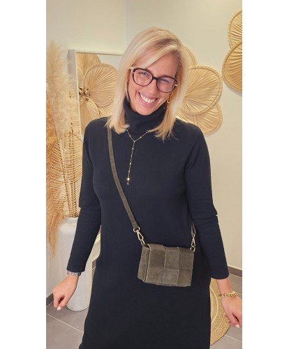 Sac 2 en 1 Cuir Nubuck Kaki