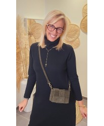 Sac 2 en 1 Cuir Nubuck Kaki