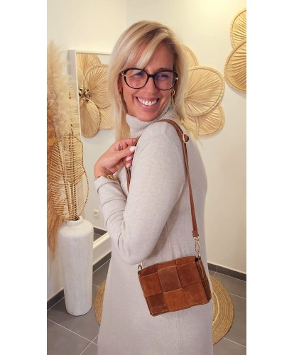 Sac 2 en 1 Cuir Nubuck Camel