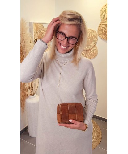 Sac 2 en 1 Cuir Nubuck Camel