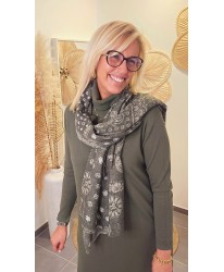 Écharpe Bandana Paisley Kaki