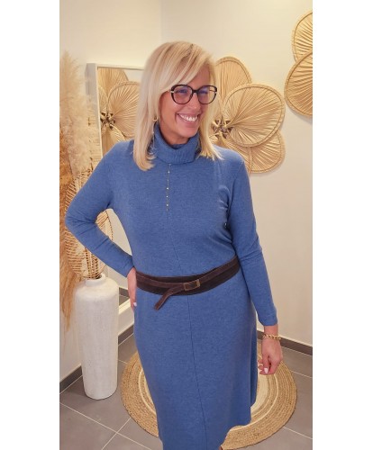 Ceinture en Cuir Nubuck & Boucle Fine Dorée Chocolat