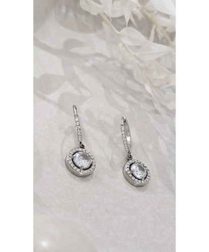 Boucles d’Oreilles Argentées Acier Pendantes Glamour