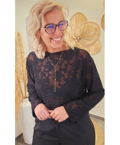 Sous-Pull en Dentelle Noire - Stella