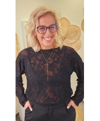 Sous-Pull en Dentelle Noire - Stella