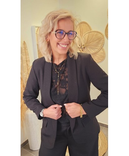 Blazer Noir Chic Scintillant - Laure