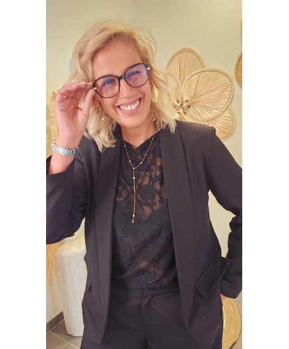 Blazer Noir Chic Scintillant - Laure
