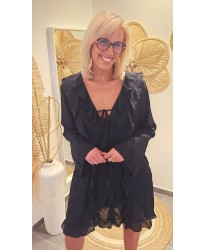 Robe Noire à Volants - Christine