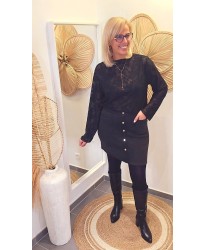 Jupe Noire Boutonnée - Ava