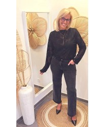 Jeans Wide Leg Strass Scintillants - Louise