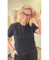 T-shirt Strass Effet Bustier Scintillant - Ines