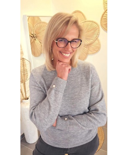 Pull Gris Doux Lurex Argenté – Chloe