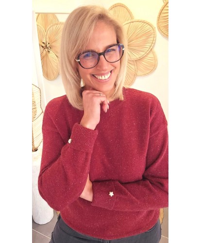Pull Bordeaux Doux Lurex...