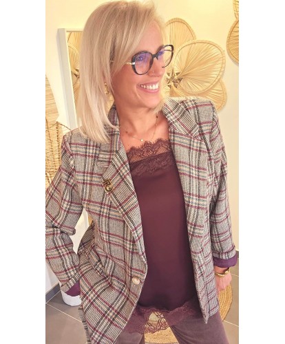 Blazer à Carreaux Chic &...