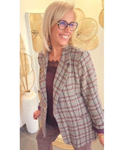 Blazer à Carreaux Chic & Intemporelle - Eva