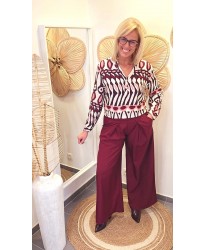 Chemise Bordeaux Imprimée Graphique - Charlotte