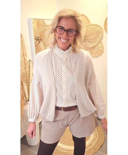 Gilet Beige Doux en Alpaga - Anais