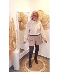 Short Beige Velours Côtelé - Lau