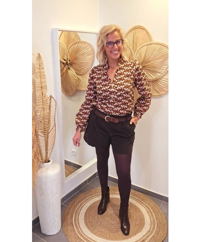 Short Chocolat Velours...