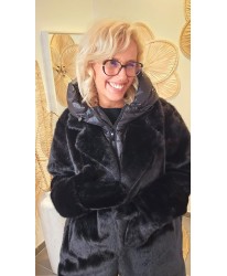 Moufles Noir Fausse Fourrure