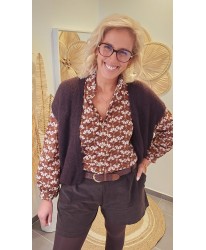 Gilet Chocolat Doux en Alpaga - Anais