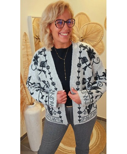 Gilet Élégance Brodée - Elisa