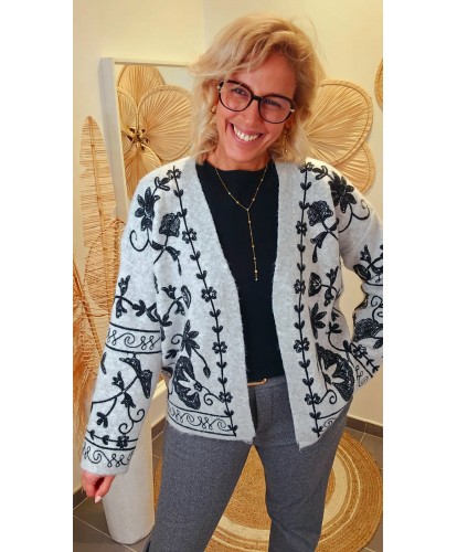 Gilet Élégance Brodée - Elisa